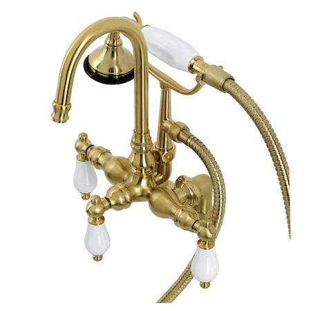 Kingston Brass AE15T7 Clawfoot Tub Faucet with Hand Shower, Brushed Brass AE15T7